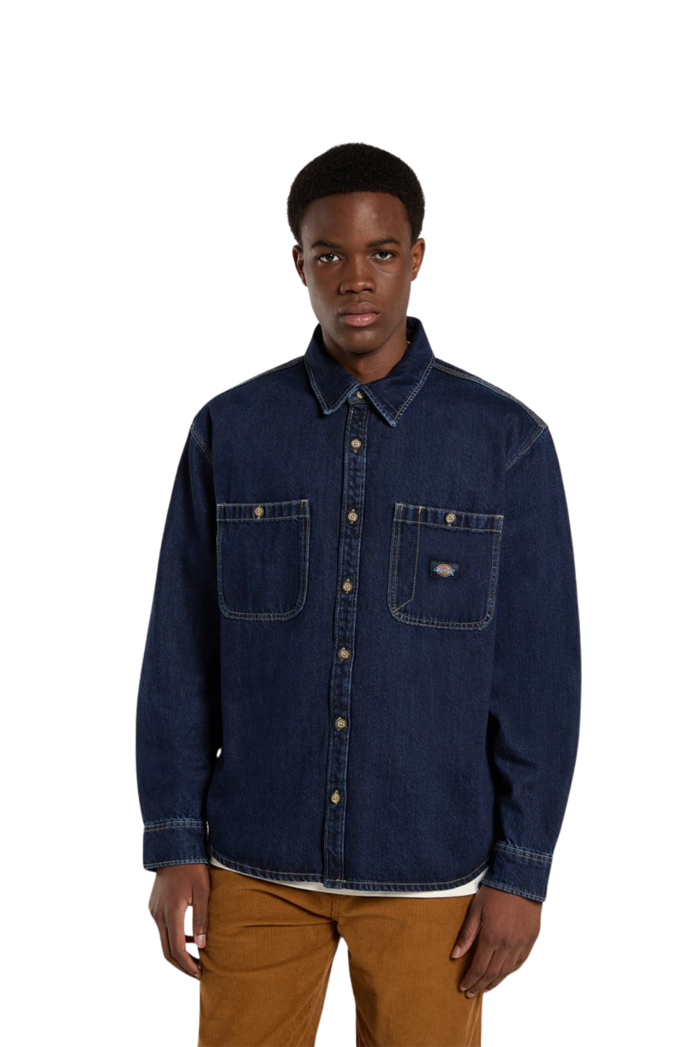 Dickies Mechanic Long Sleeve Denim Shirt Dark Indigo