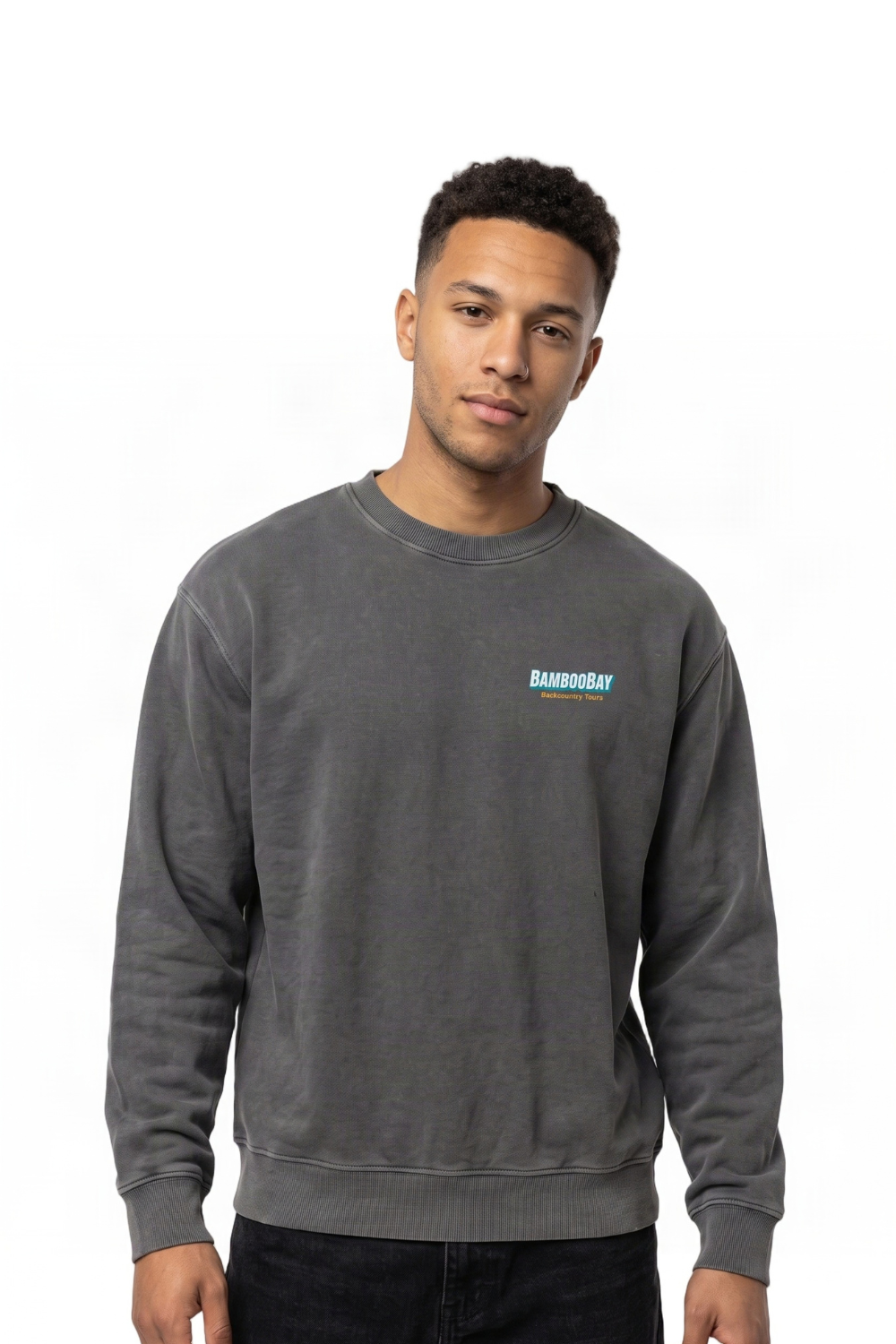 BamBooBay Tours Mens Sweatshirt Washed Charcoal