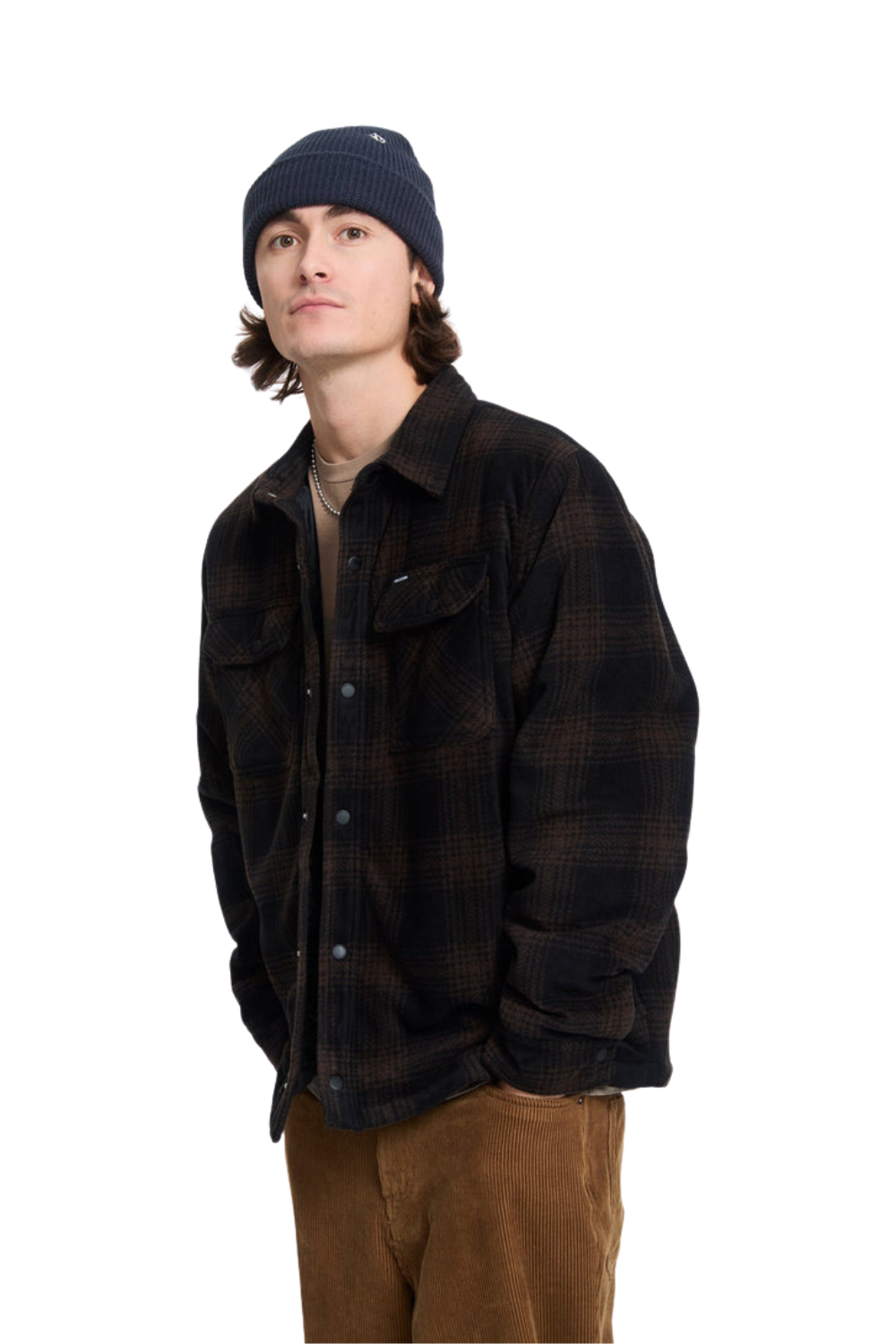 Volcom Bowered II Mens Fleece Shirt Cacao