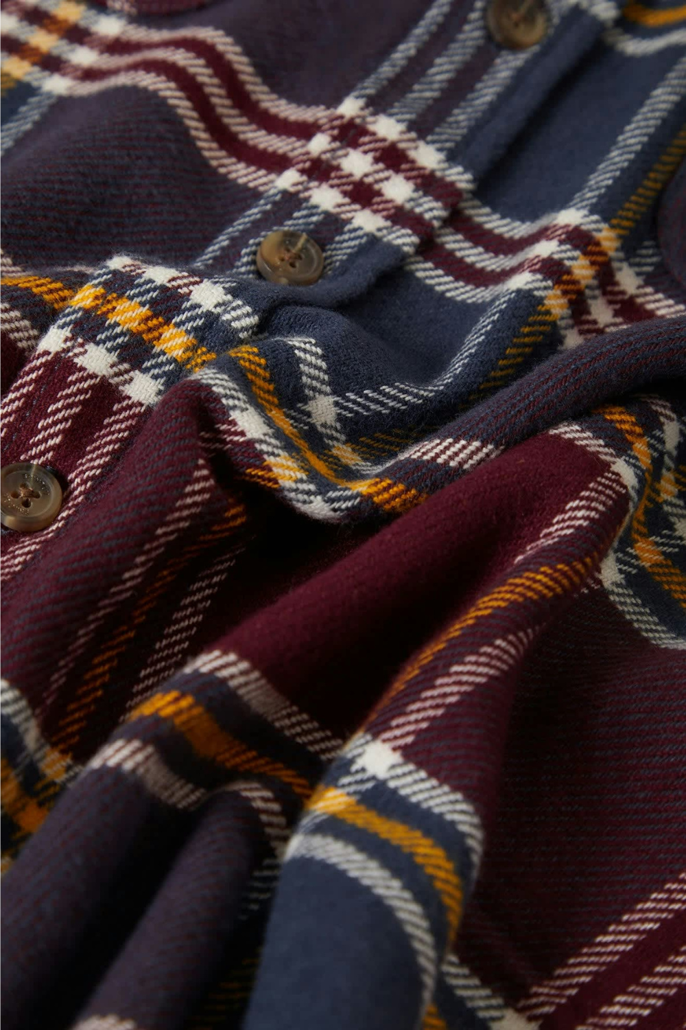Brixton Bowery Flannel Shirt Mood Indigo Port Saffron