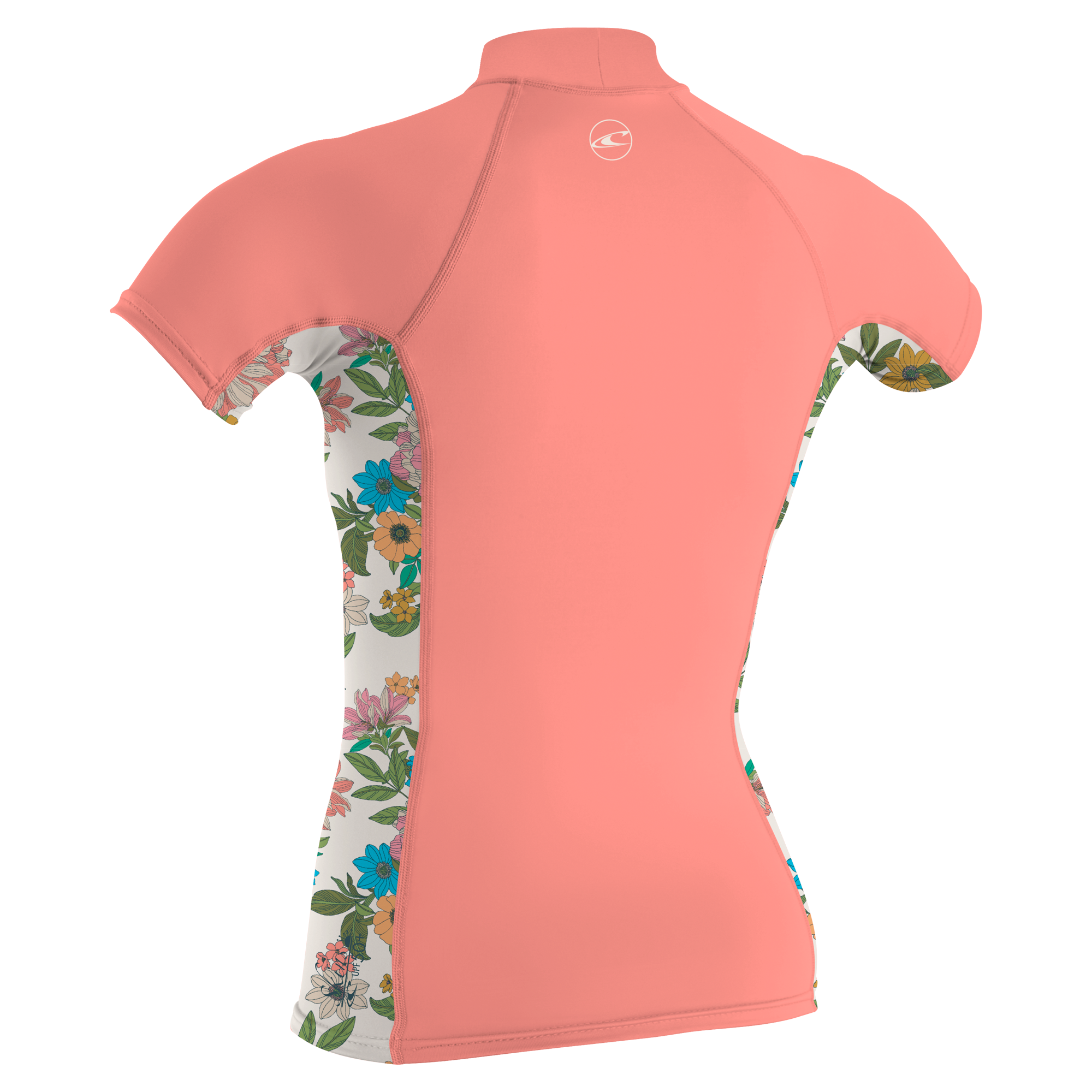 O'Neill Girls Premium Skins Short Sleeve Turtleneck Rash Guard Desert Flower/Cara Floral