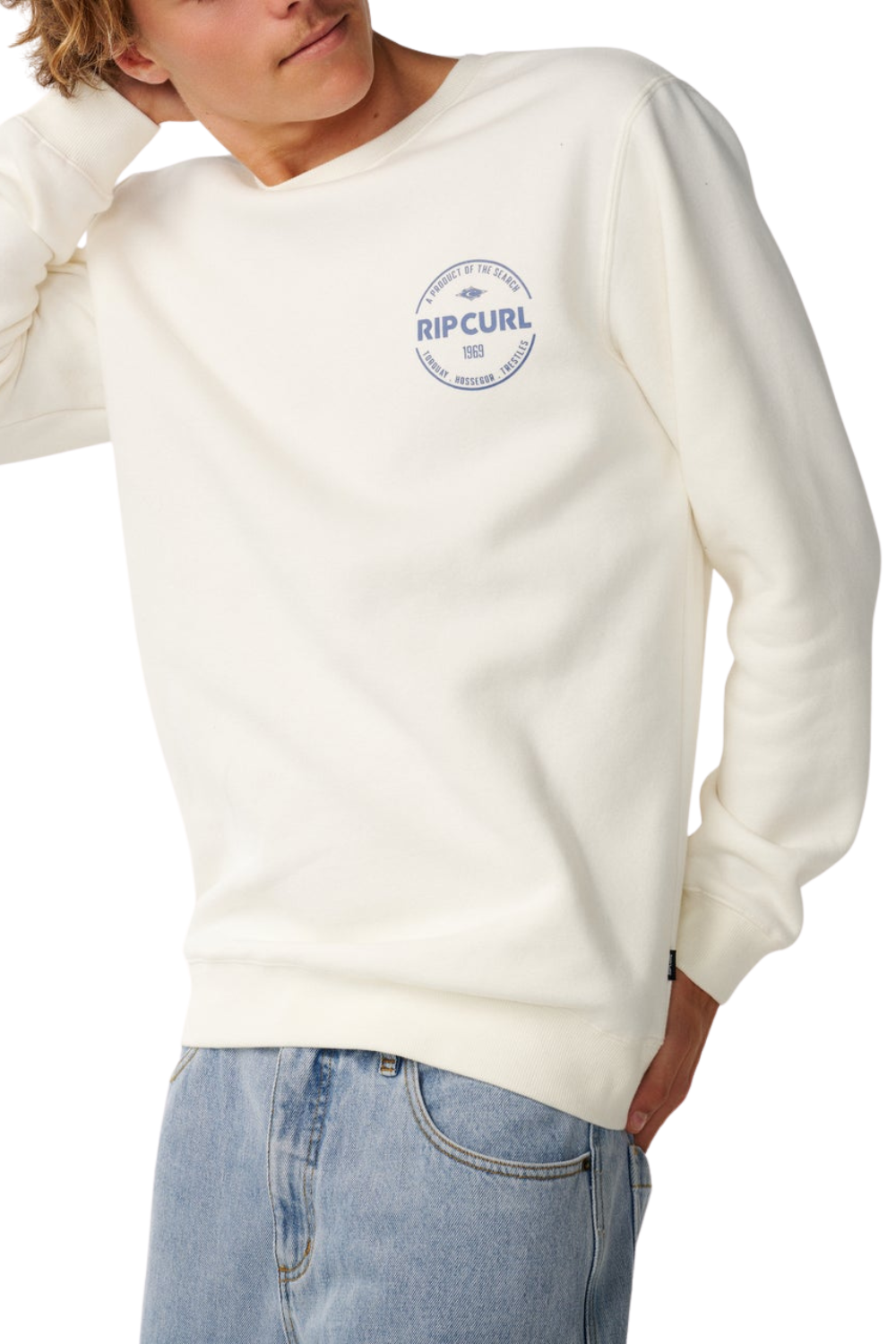 Rip Curl Staple Mens Crew Bone