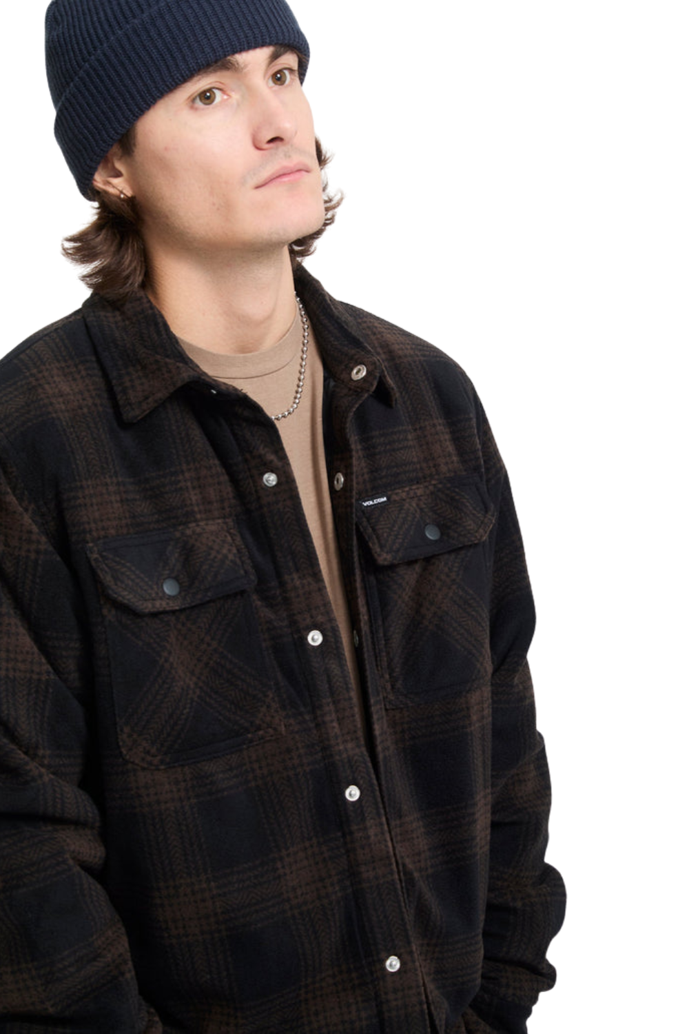 Volcom Bowered II Mens Fleece Shirt Cacao