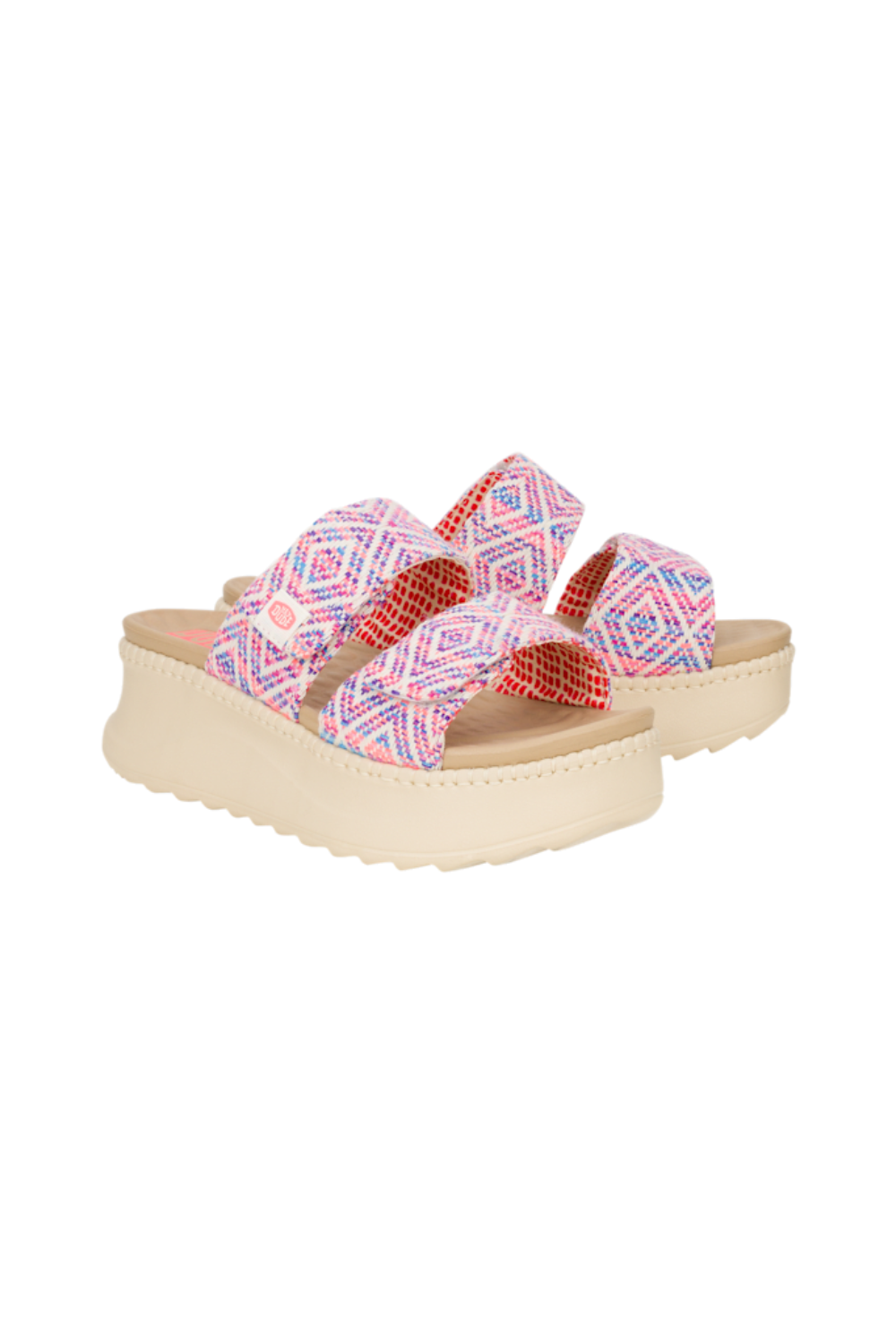 Hey Dude Delray Slide Surf Baja Sandal Blue Pink