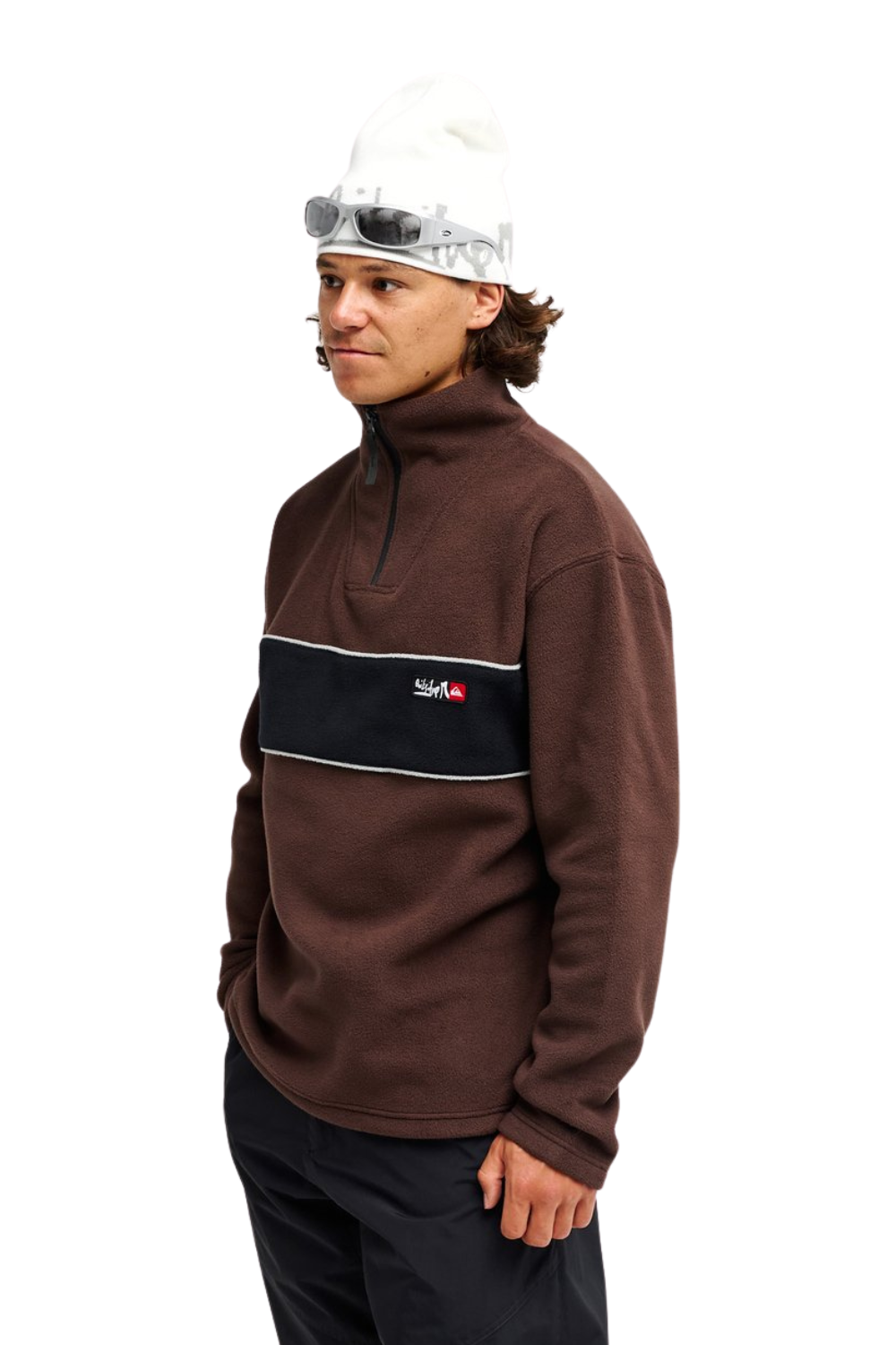 Quiksilver Young Guns Cruz Polar Mens Half Zip Fleece Java