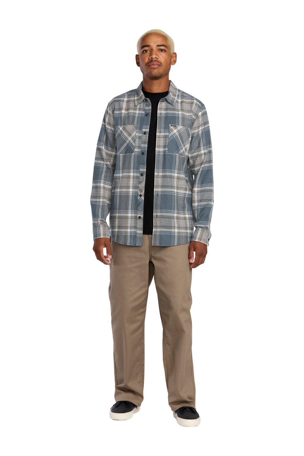 Volcom Netastone Flannel Long Sleeve Shirt Dark Slate