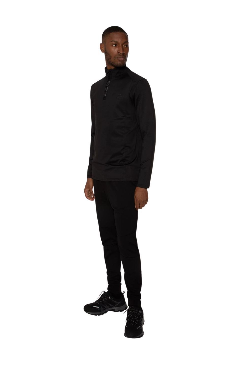 Protest Rewill Mens 1/4 Zip Mid Layer Top True Black