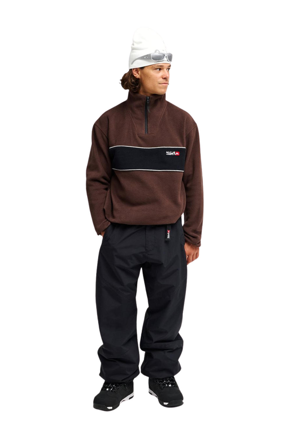 Quiksilver Young Guns Cruz Polar Mens Half Zip Fleece Java
