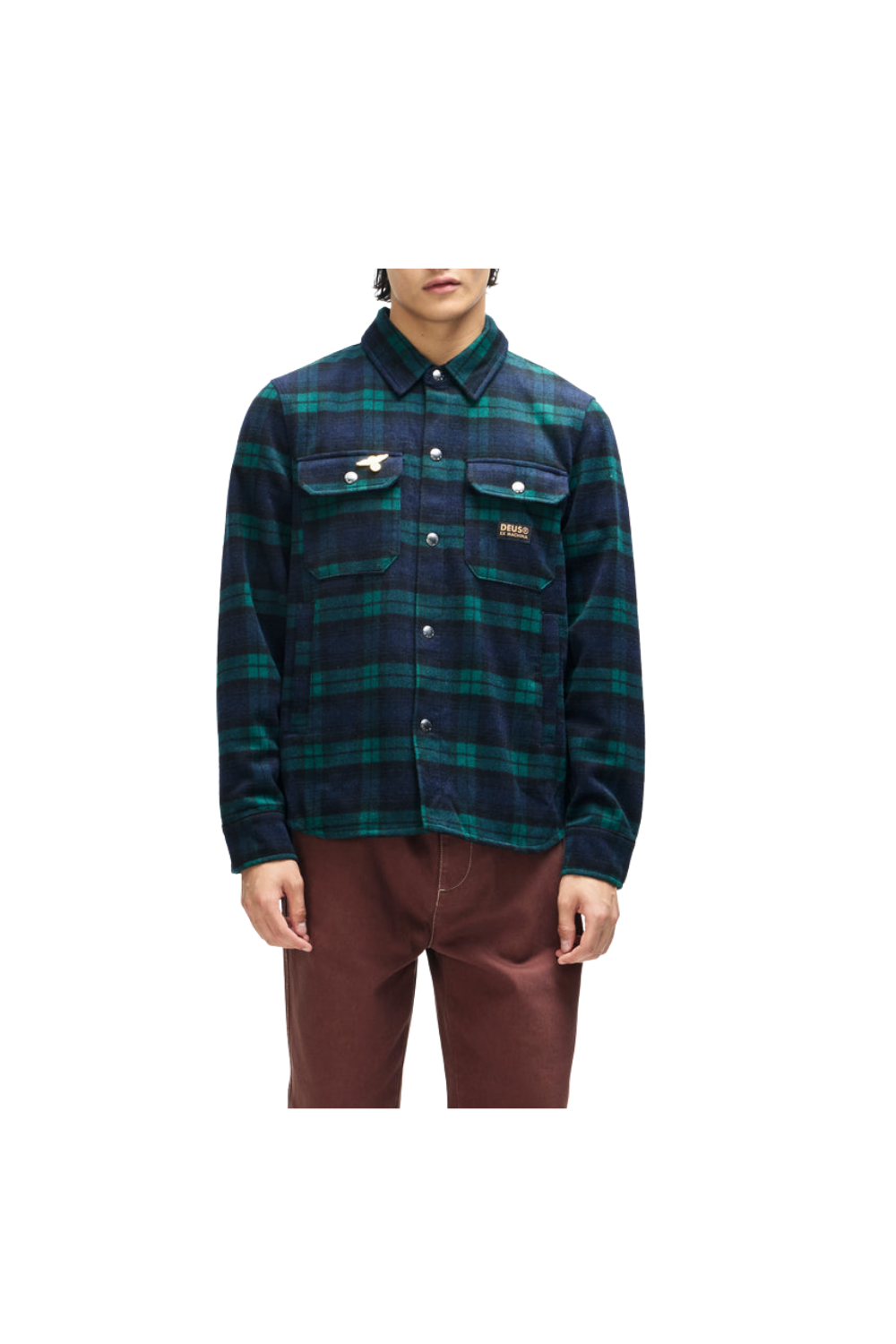 Deus Maxwell Mens Check Shirt Green