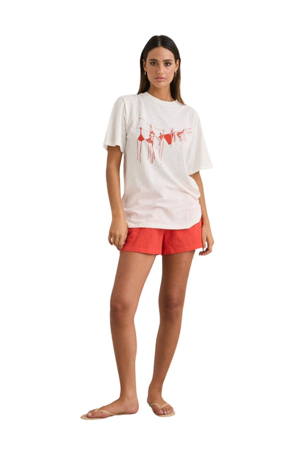 Rhythm Melia Womens Oversized T-Shirt Red