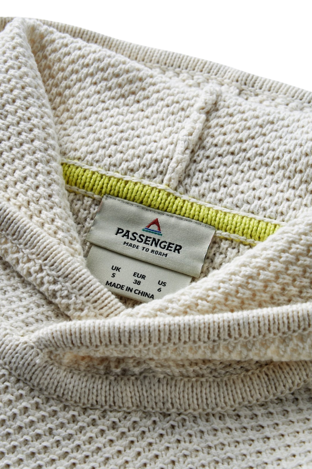 Passenger Cove Organic Cotton Knitted Hoodie Off White