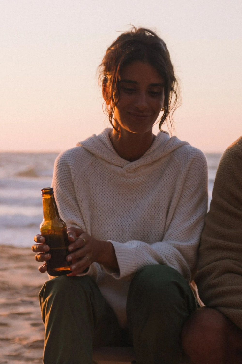 Passenger Cove Organic Cotton Knitted Hoodie Off White