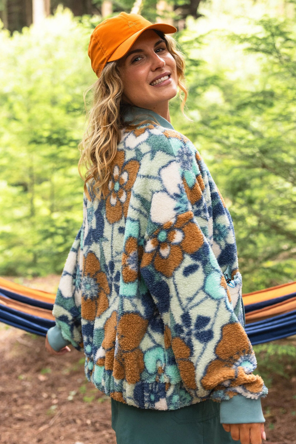 Passenger Lucia Recycled Sherpa Fleece Vintage Floral Aqua