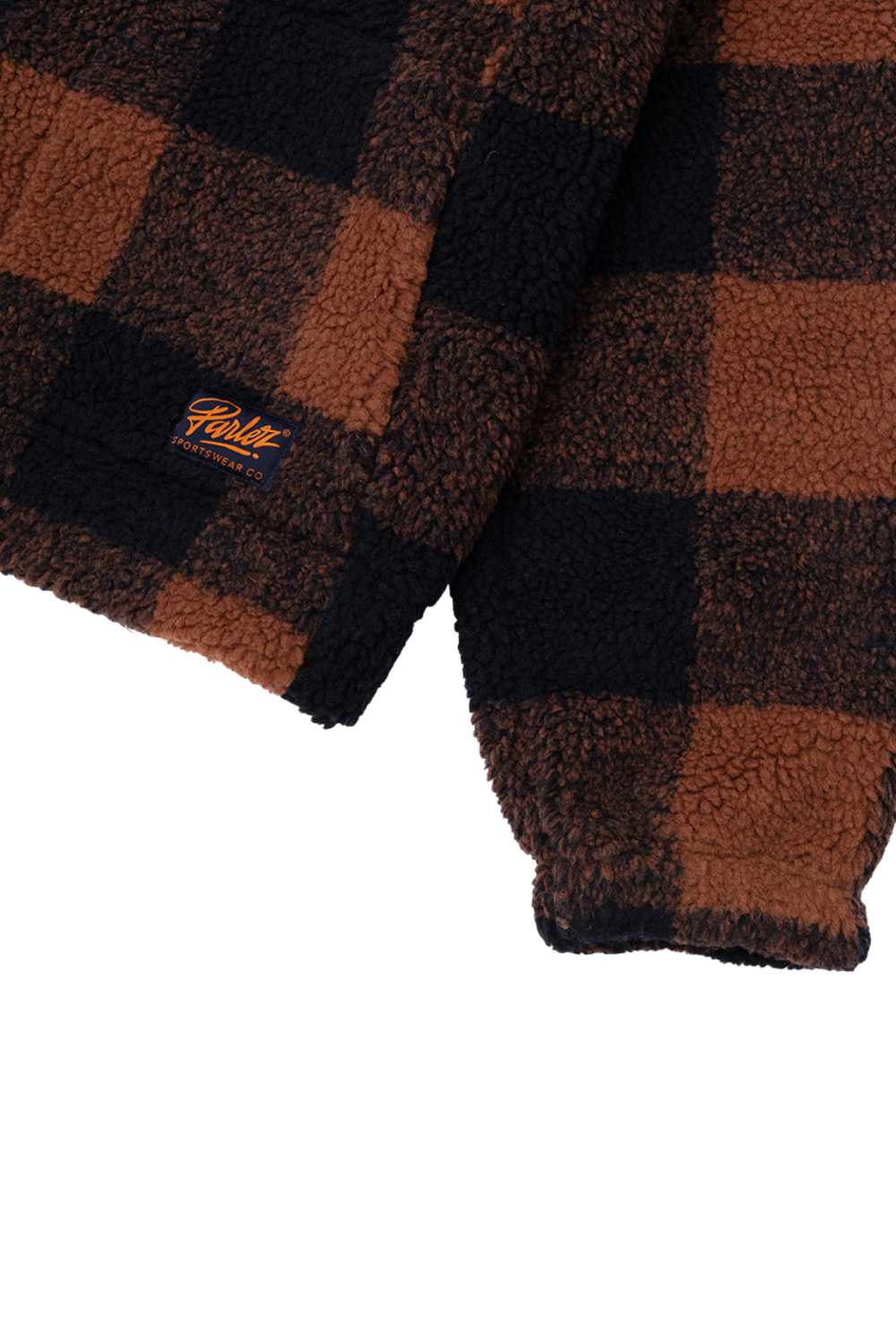 Parlez Province Mens Check Sherpa Jacket Walnut