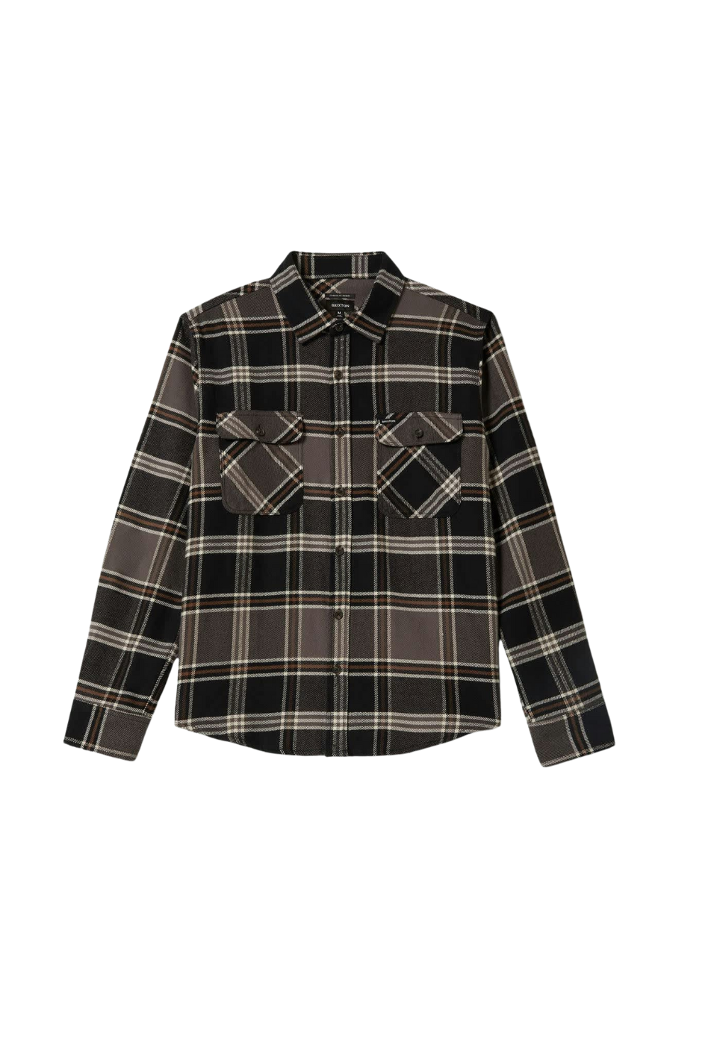 Brixton Bowery Flannel Shirt Black Charcoal Pinecone