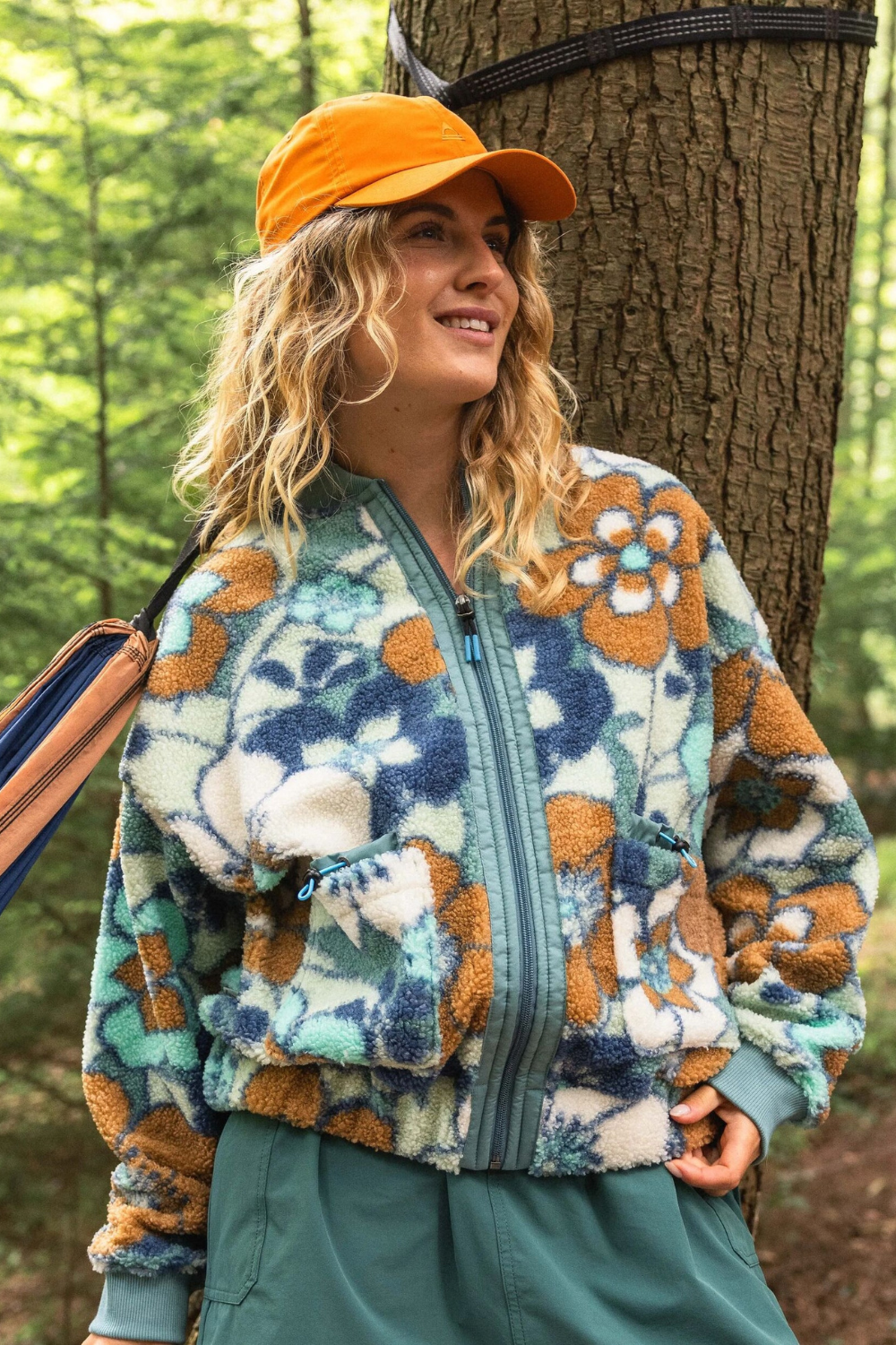 Passenger Lucia Recycled Sherpa Fleece Vintage Floral Aqua