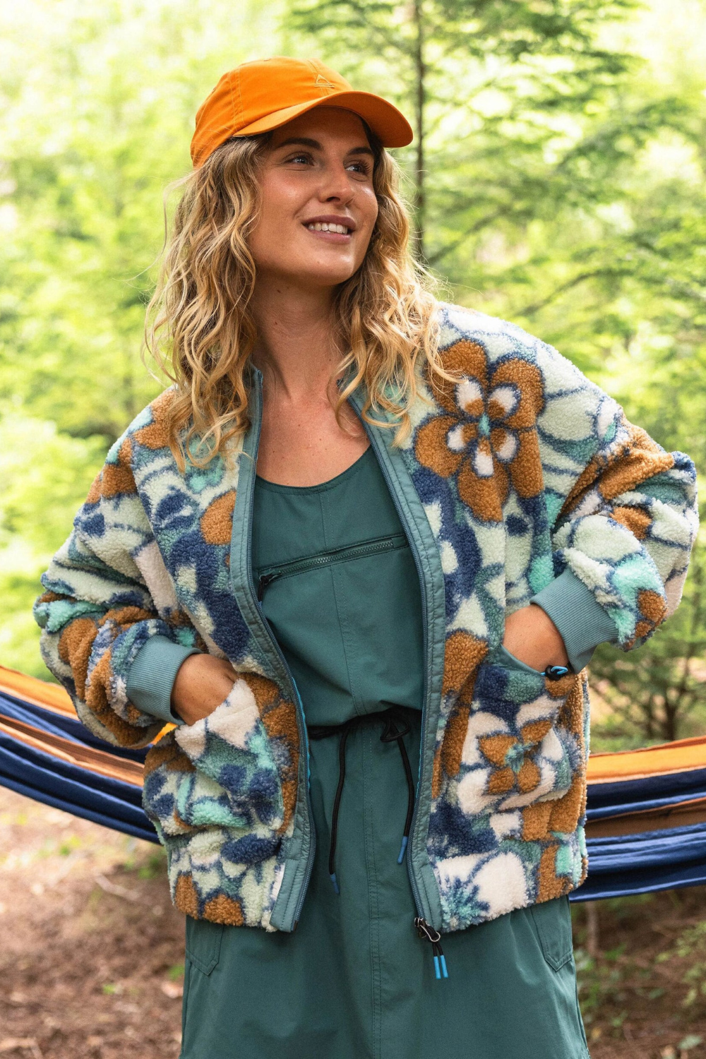 Passenger Lucia Recycled Sherpa Fleece Vintage Floral Aqua