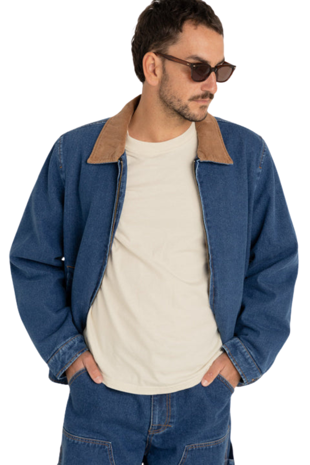 Rhythm Washed Denim James Jacket Blue Wash