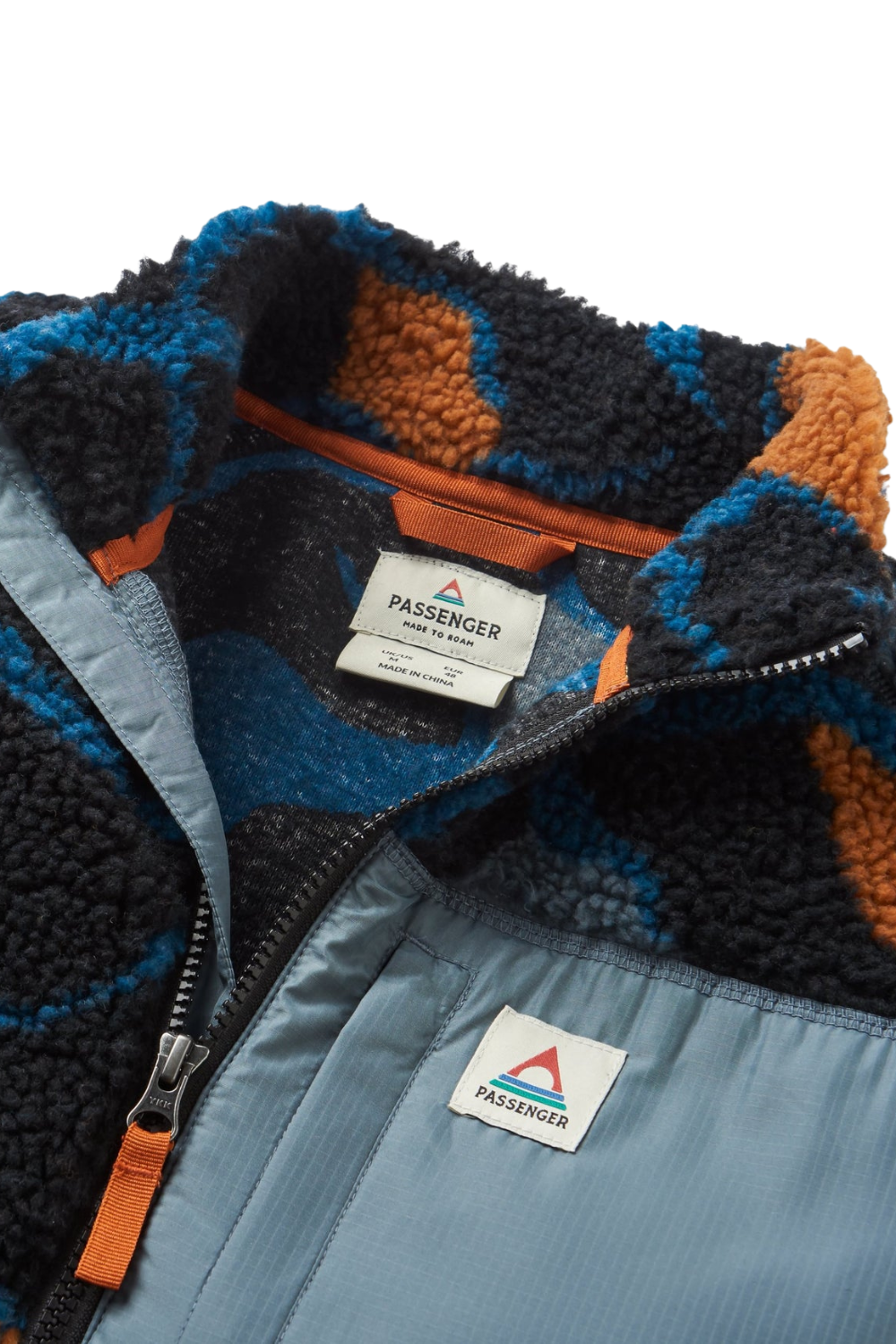 Passenger Offroad Recycled Sherpa 1/2 Zip Fleece Abstract Trails Black