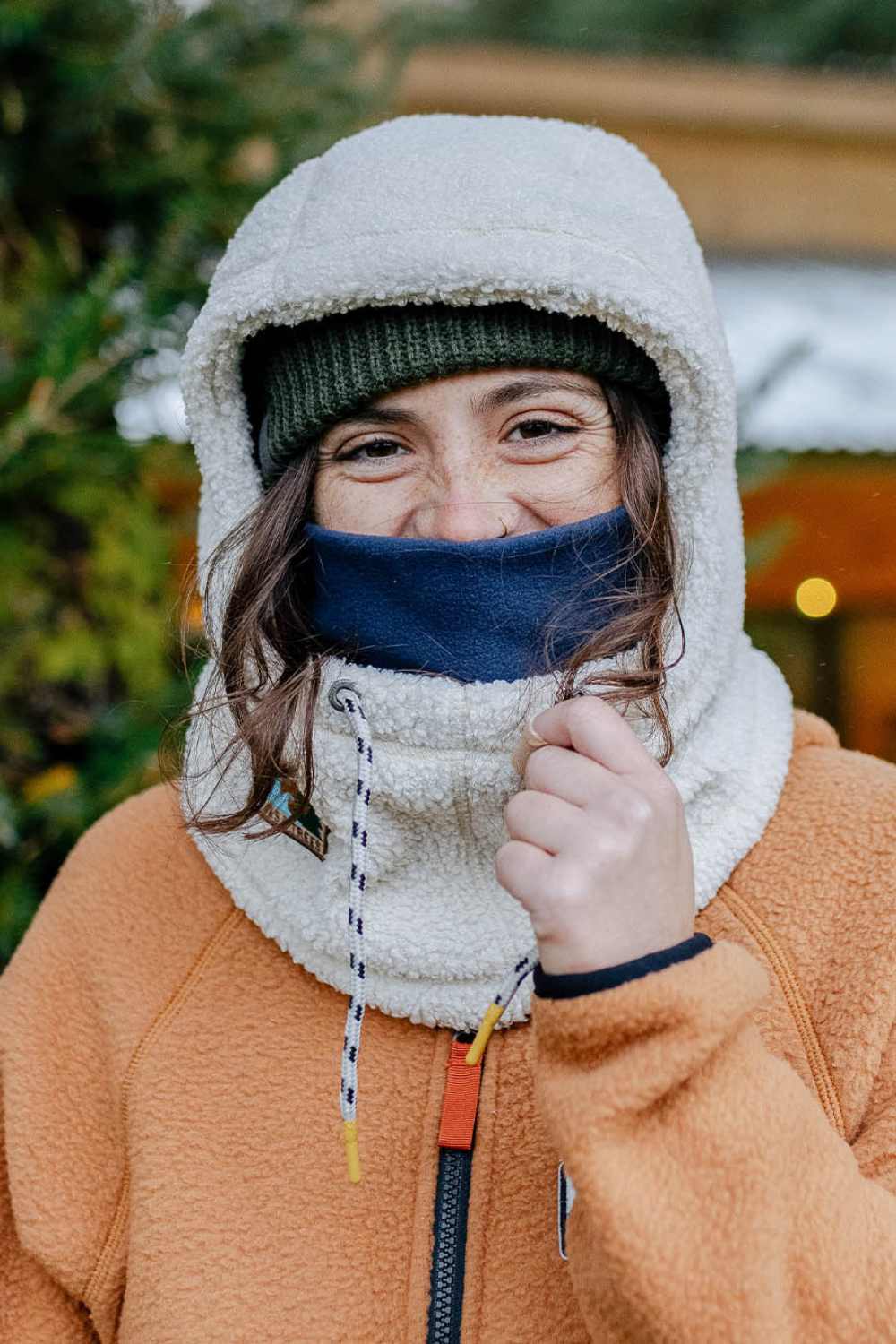 Passenger Snowdrift Recycled Polar Fleece Hood Birch