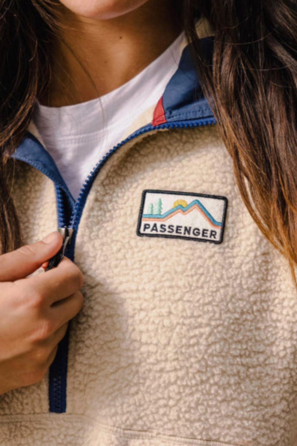 Passenger Maine 1/2 Zip Recycled Sherpa Fleece Oatmeal