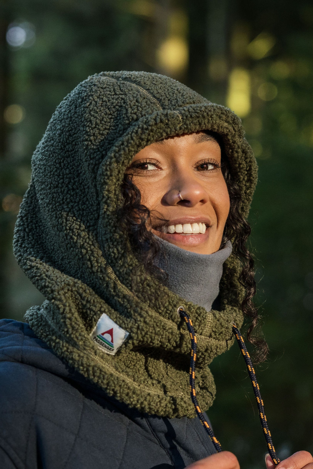 Passenger Snowdrift Recycled Polar Fleece Hood Khaki