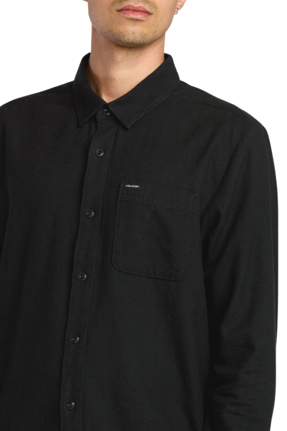 Volcom Caden Solid Long Sleeve Shirt Antique Black