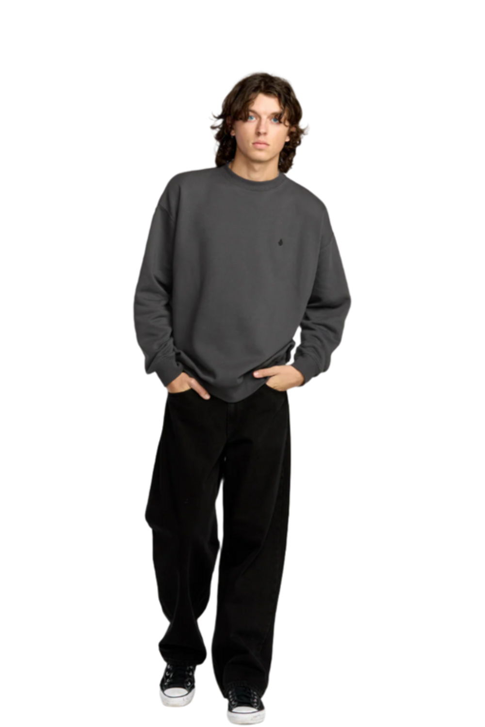 Volcom Single Stone Sweatshirt Asphalt Black