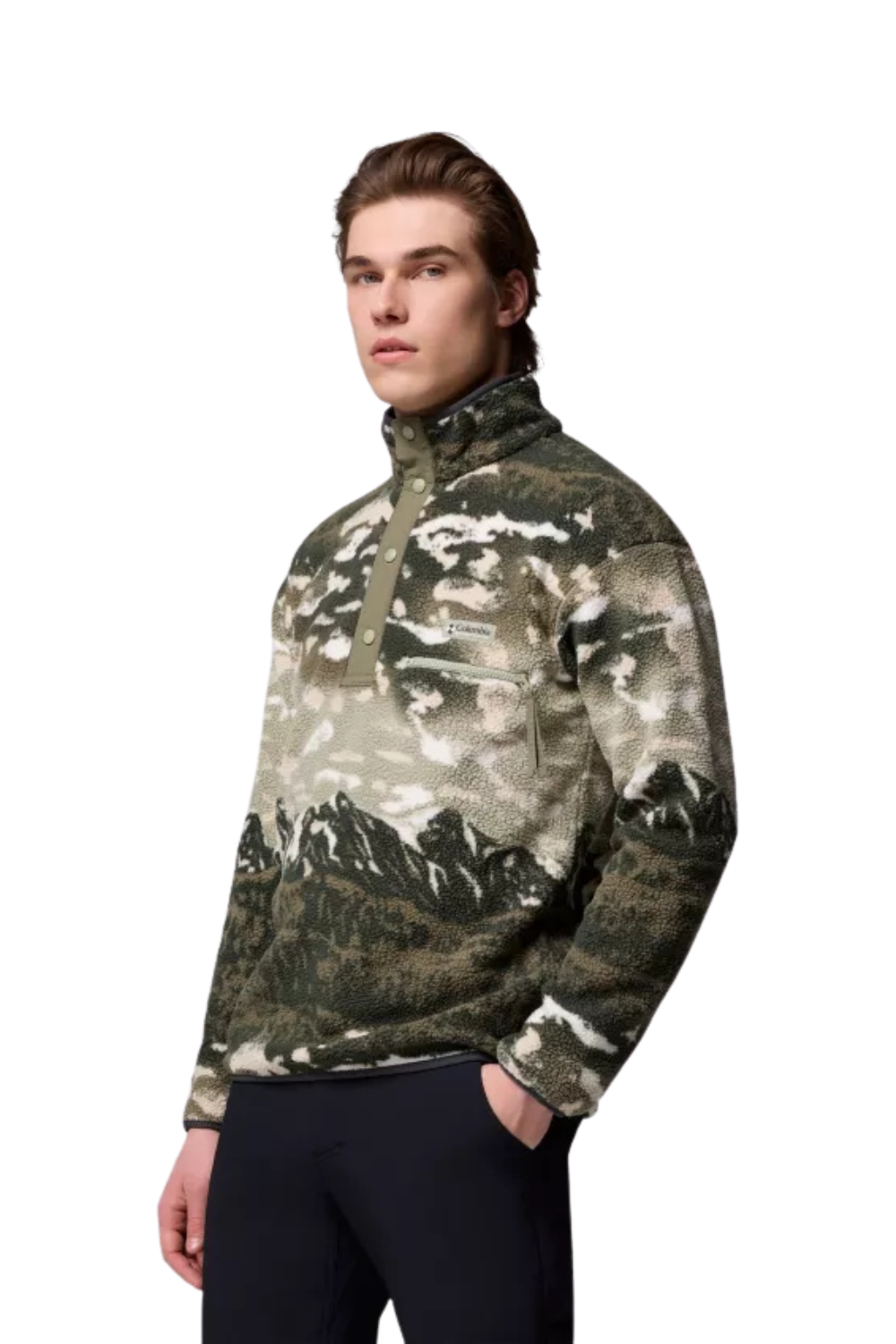 Columbia Helvetia II Mens Printed Half Snap Fleece Safari Sisters