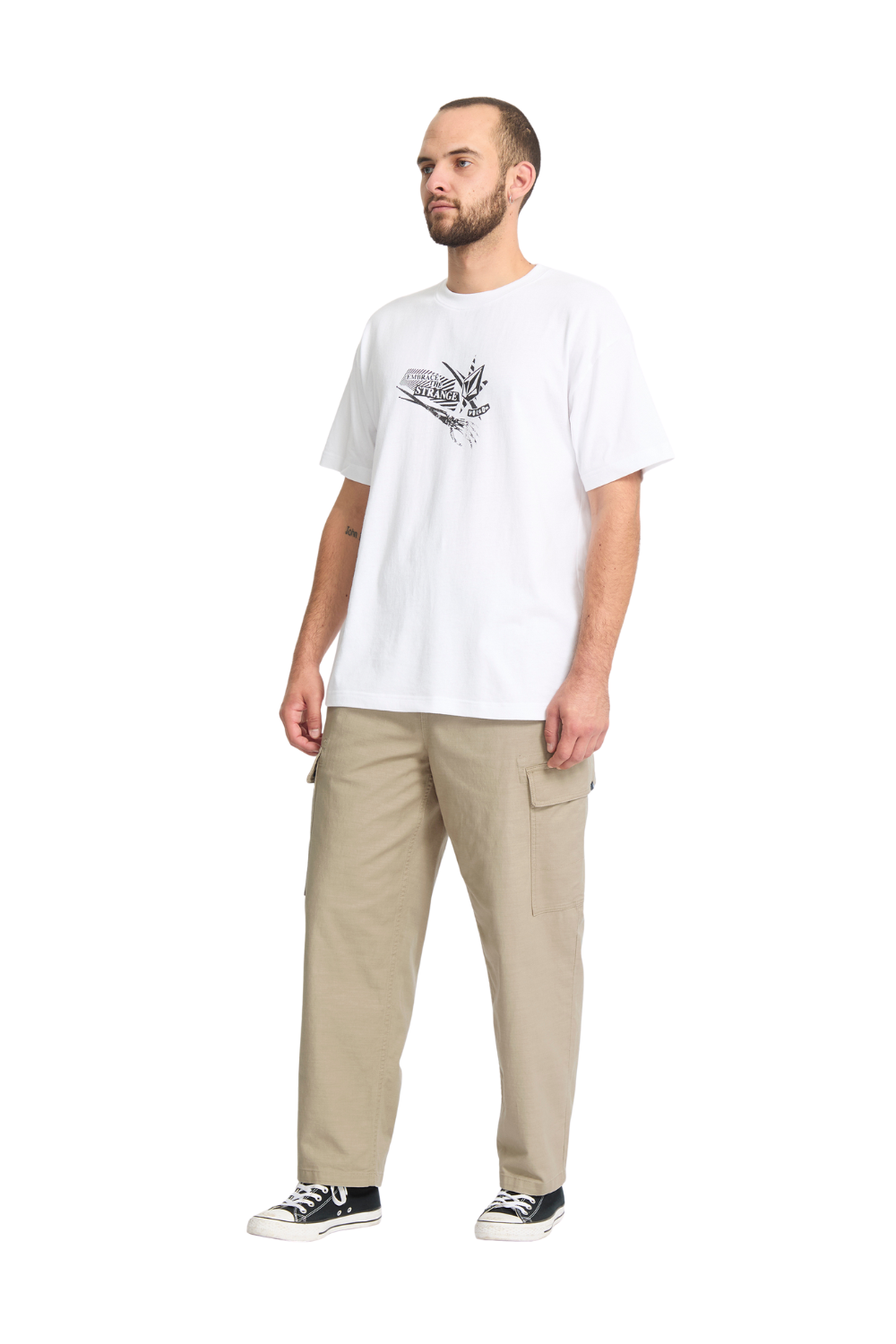 Volcom Billow Tapered Elasticated Waist Cargo Trousers Khaki