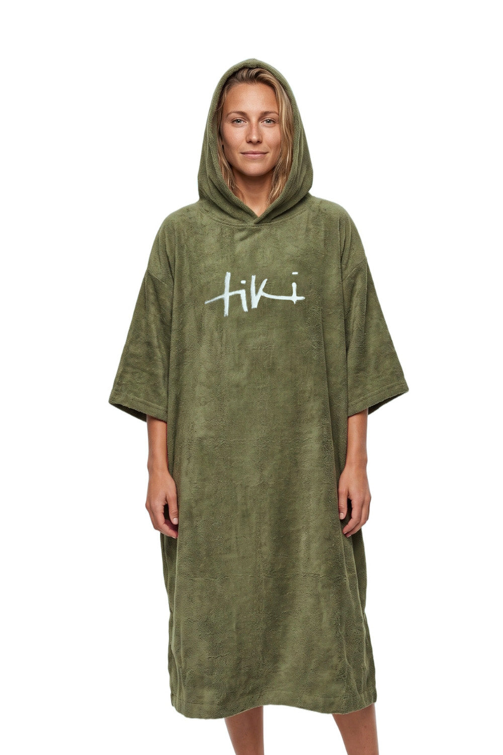 Tiki Adults Hooded Change Robe Burnt Olive