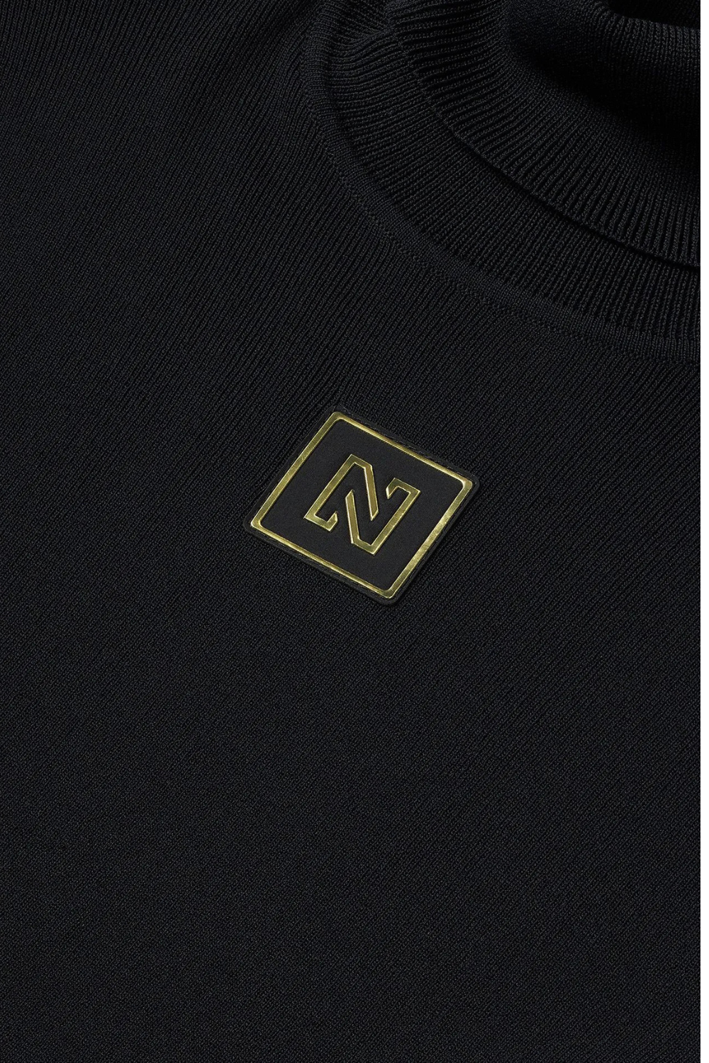 Nikkie Noroton Shiny Turtleneck Base Layer Top Black