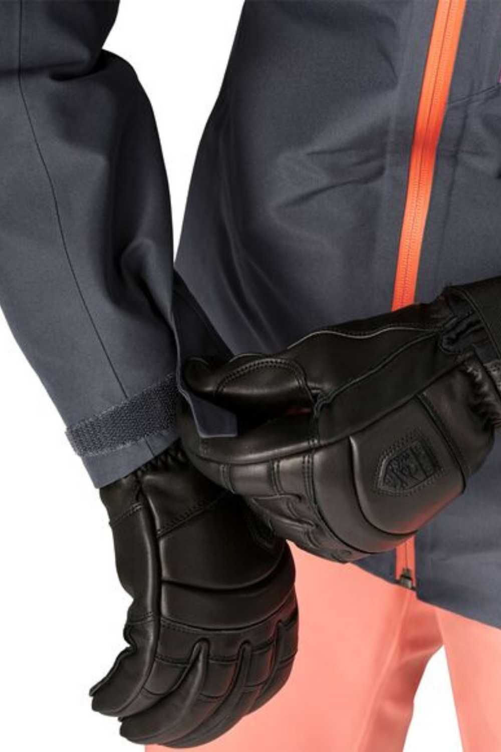 Patagonia Womens Insulated Powder Town Snow Jacket Smolder Blue/Orange Peel