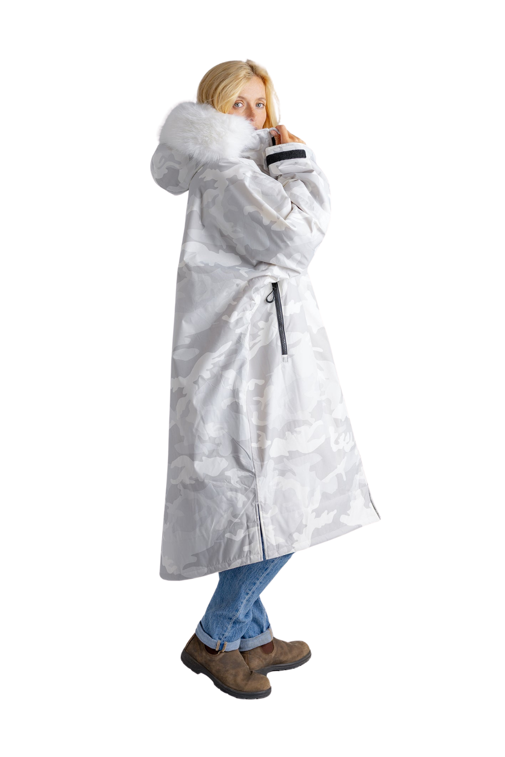 Dryrobe Adults Alpine Advance Long Sleeve Changing Robe White Camo