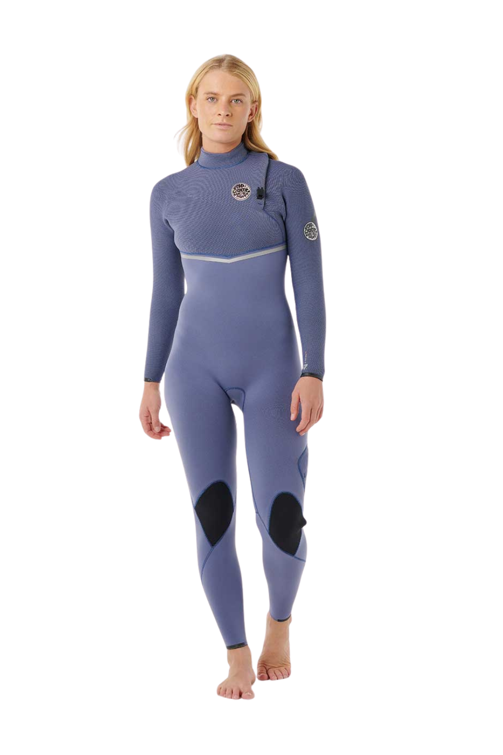 Rip Curl Womens E-Bomb 5/3Mm Zip Free Wetsuit Grey Blue