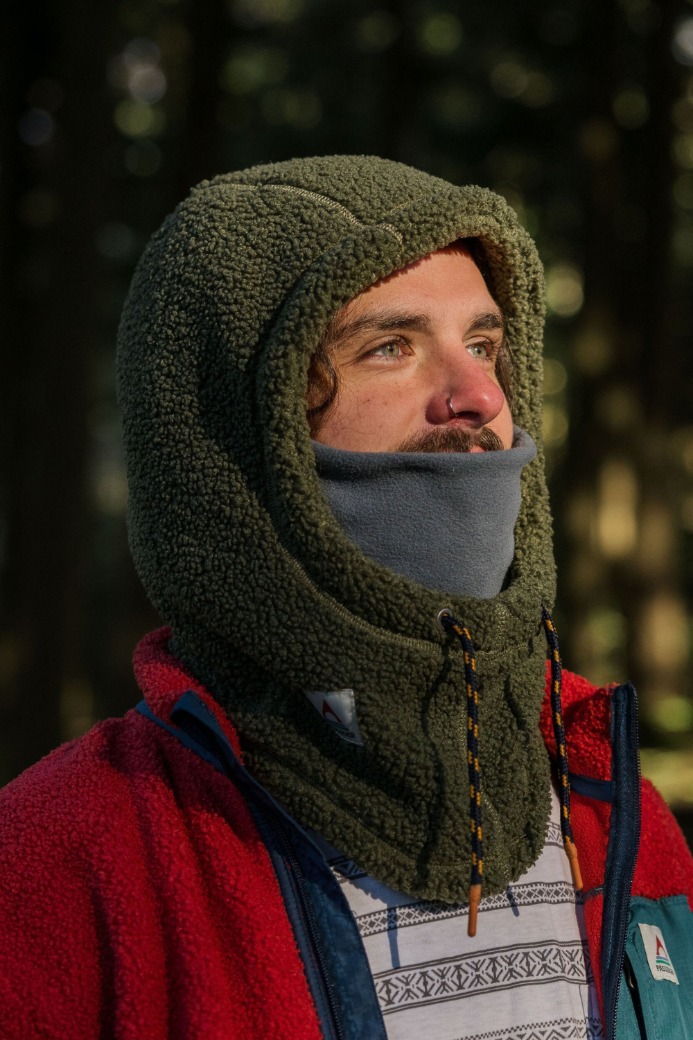 Passenger Snowdrift Recycled Polar Fleece Hood Khaki