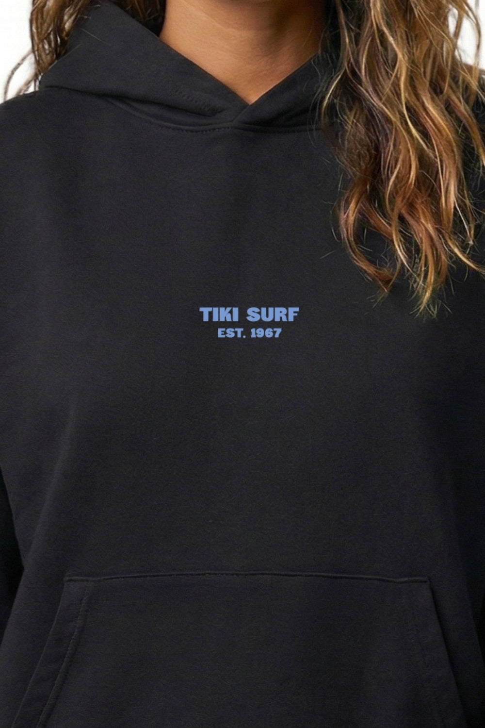 Tiki Fin Womens Hoodie Black