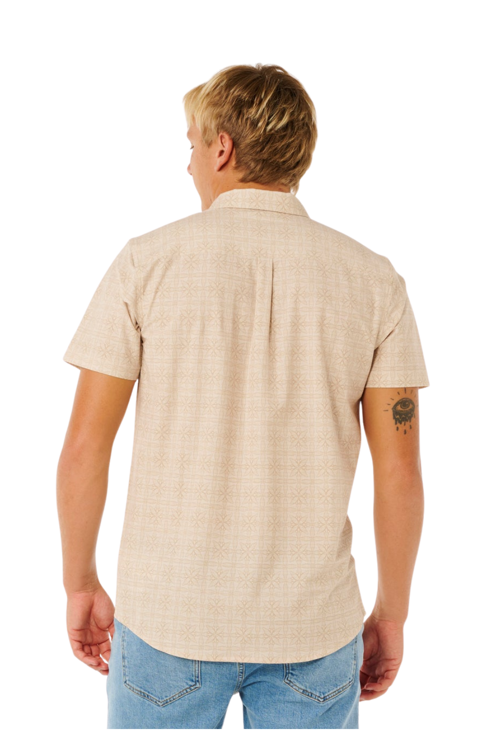 Rip Curl Sessions Aerotech Mens Short Sleeve Shirt Stone