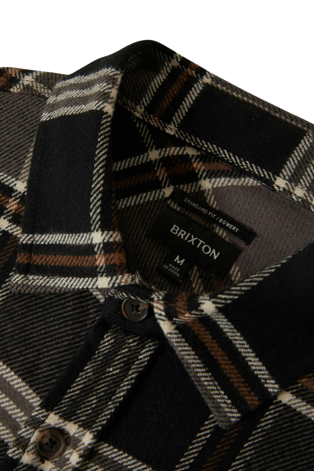 Brixton Bowery Flannel Shirt Black Charcoal Pinecone