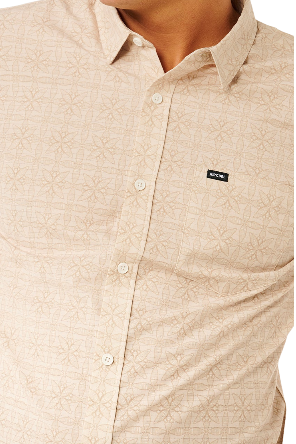 Rip Curl Sessions Aerotech Mens Short Sleeve Shirt Stone