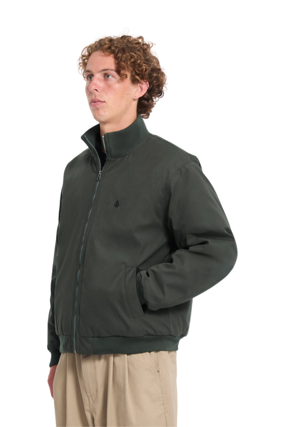 Volcom Damerman Mens Bomber Jacket Rinsed Black