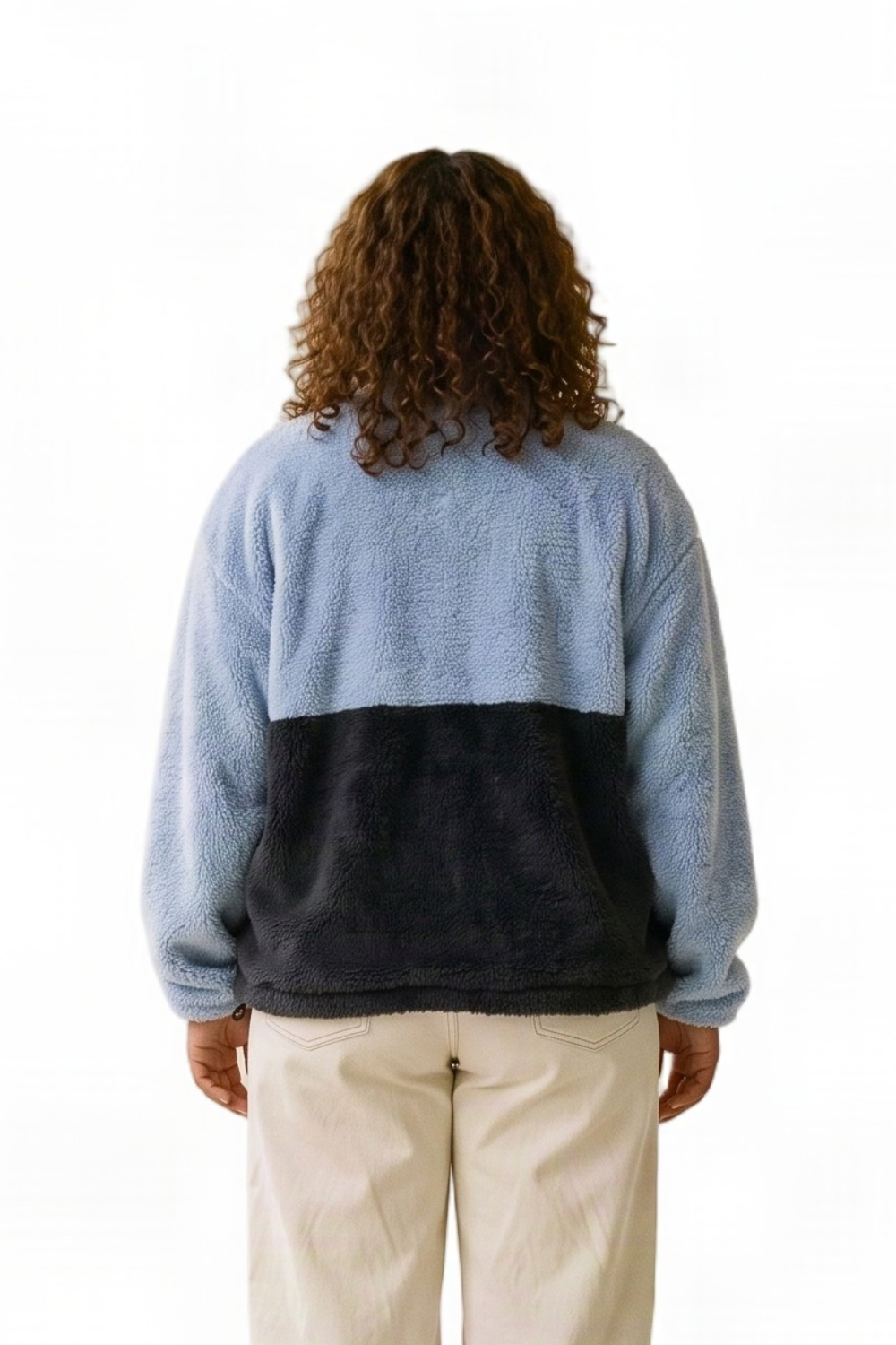 Tiki Hibiscus Womens 1/4 Zip Pullover Fleece Blue/Navy