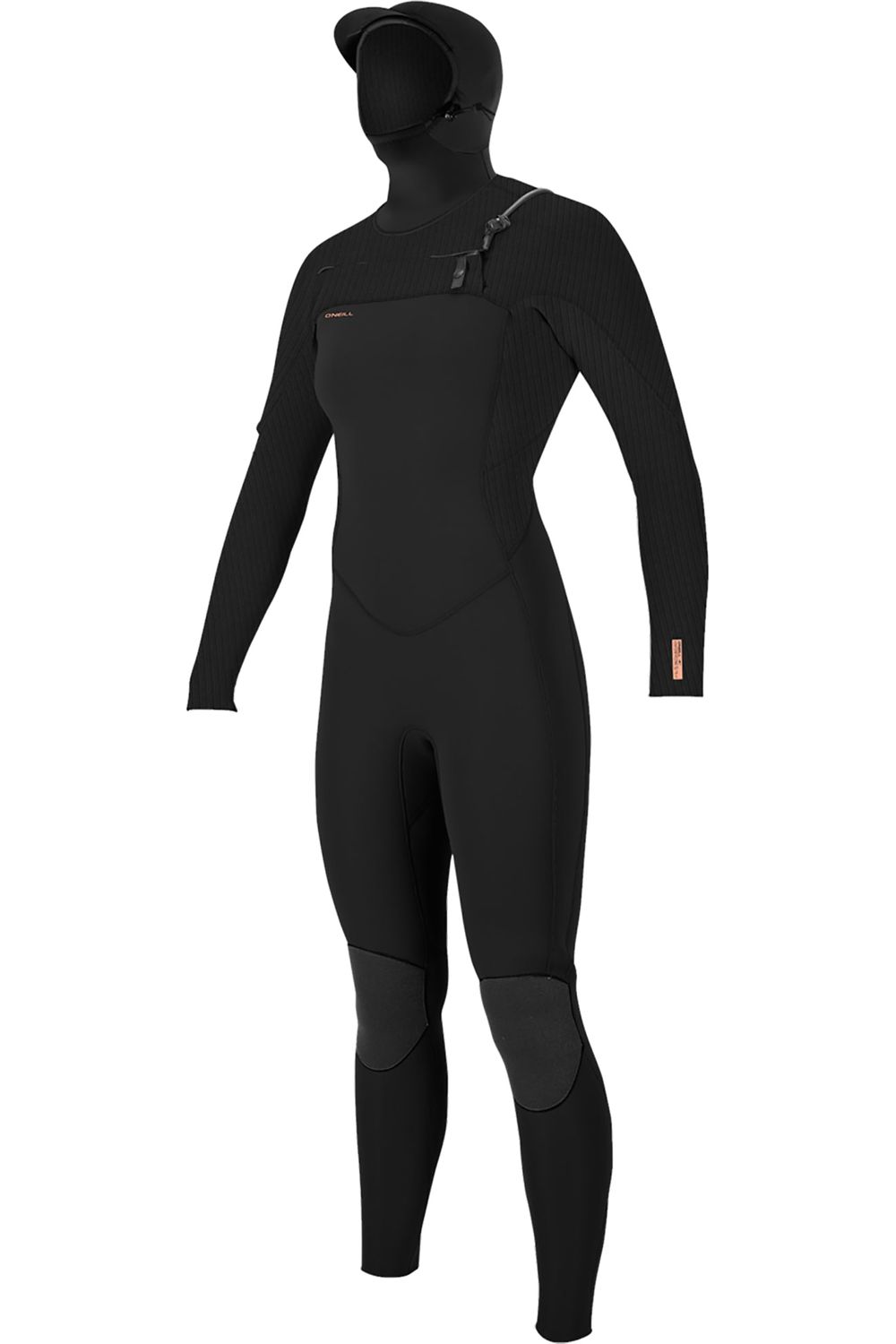 O'Neill Womens Hyperfreak Wetsuit 5/4+ Chest Zip with Hood In Black