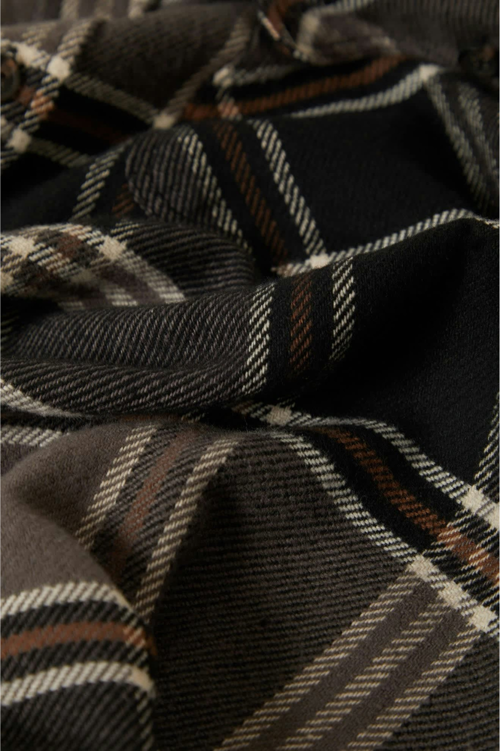 Brixton Bowery Flannel Shirt Black Charcoal Pinecone