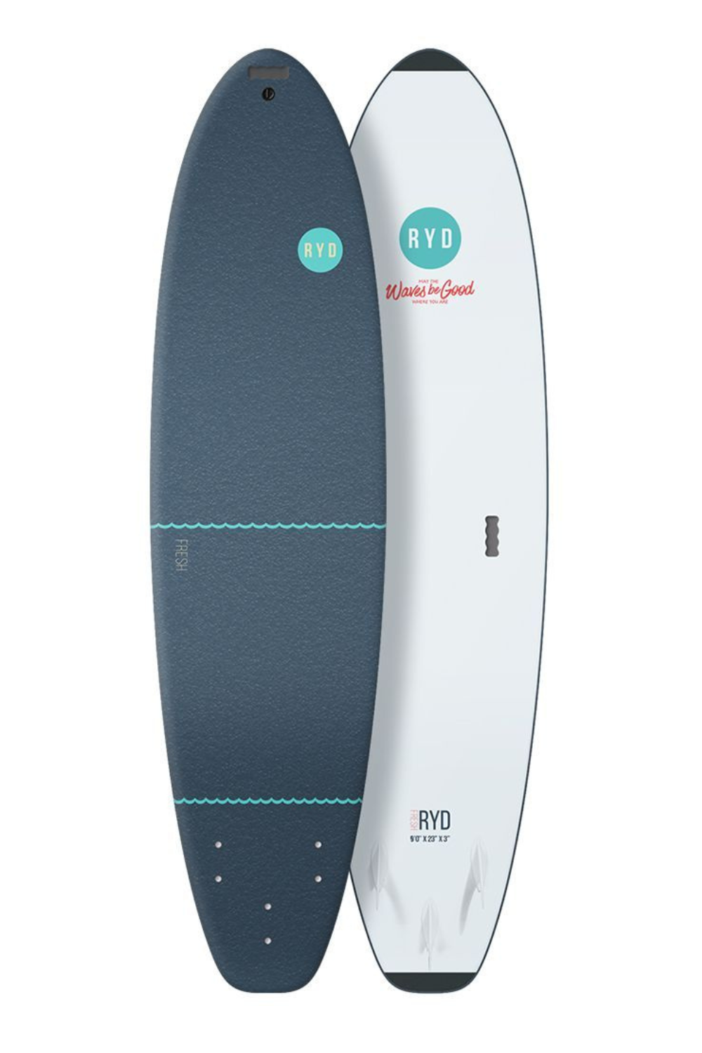 RYD Fresh Wide Soft Top Surfboard Deep Blue