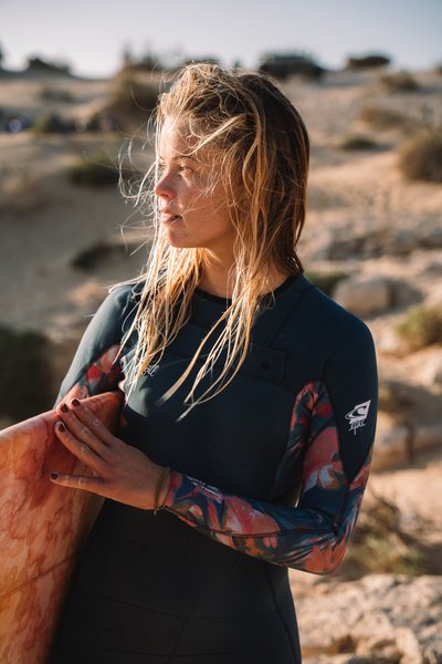 O'Neill Womens Epic 3/2Mm Chest Zip Full Wetsuit Copenblue/Paintropics