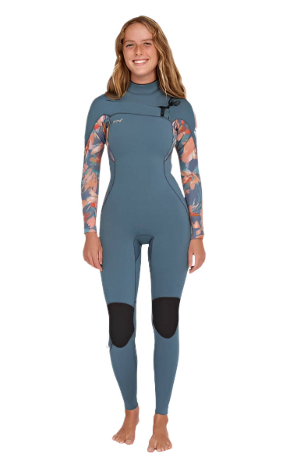 O'Neill Womens Epic 3/2Mm Chest Zip Full Wetsuit Copenblue/Paintropics