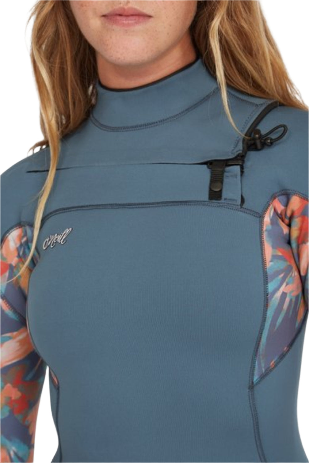 O'Neill Womens Epic 3/2Mm Chest Zip Full Wetsuit Copenblue/Paintropics