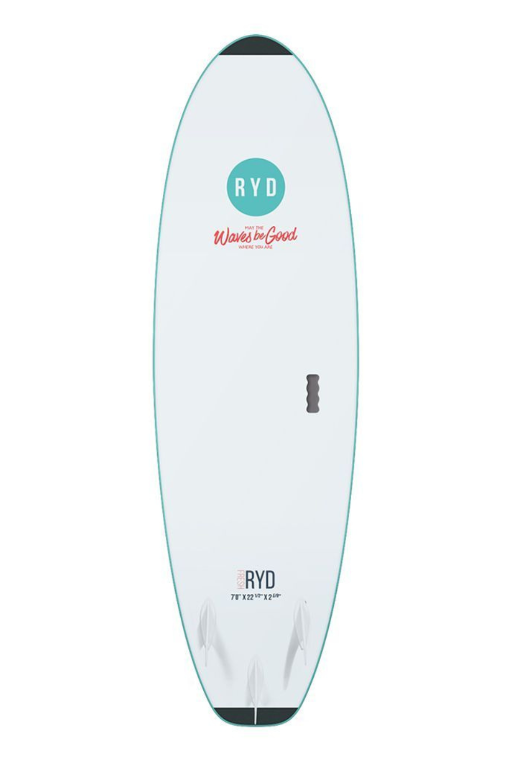 RYD Fresh Wide Soft Top Surfboard Aqua