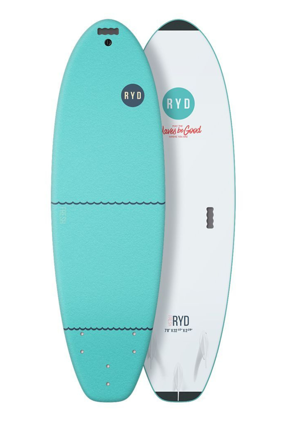 RYD Fresh Wide Soft Top Surfboard Aqua